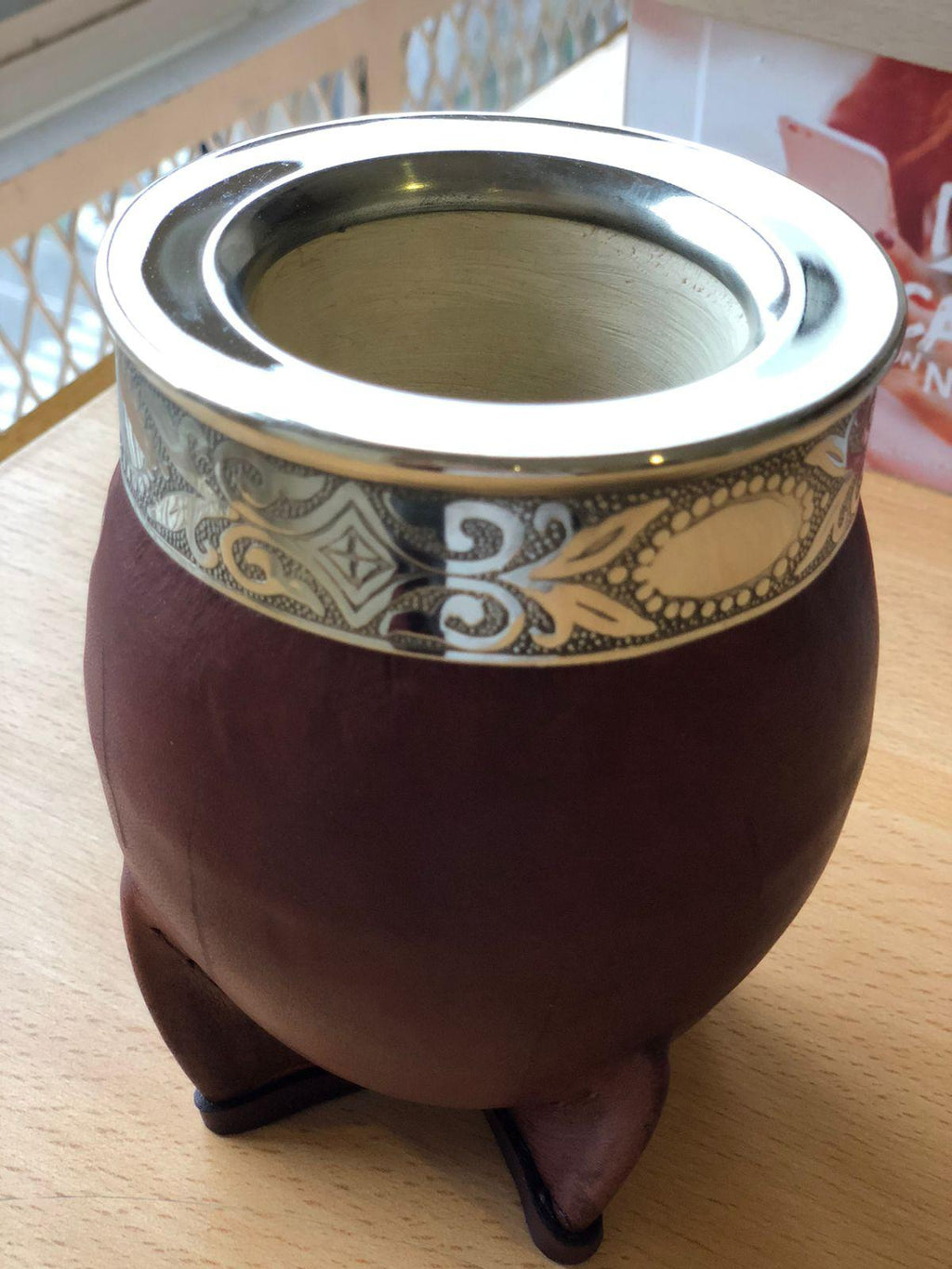 Mate Imperial Bordó Acero Diseño Abstracta