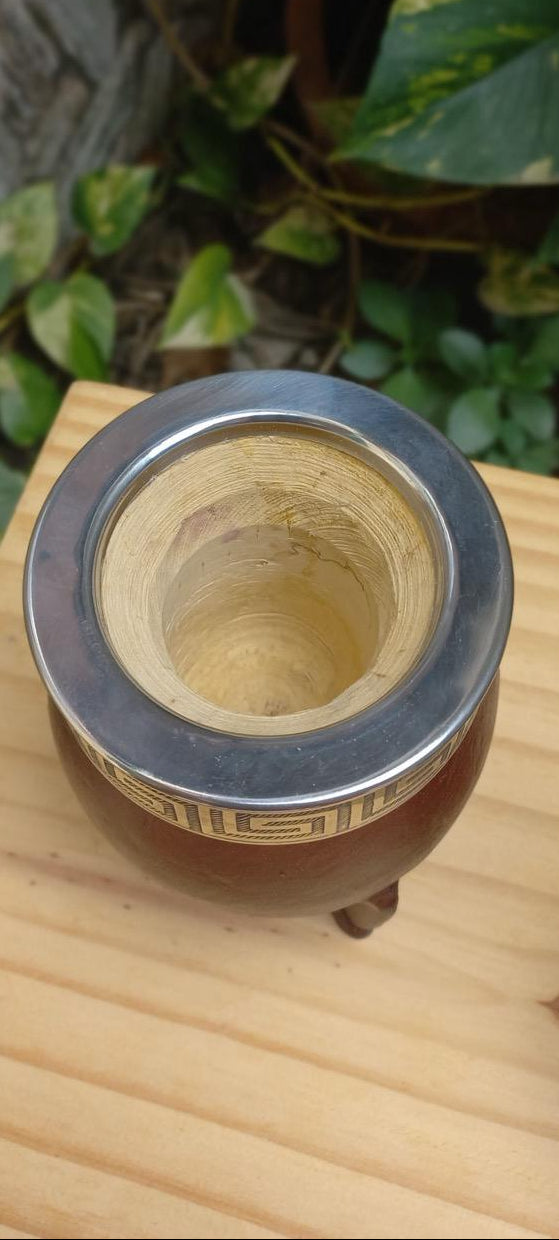 Mate Imperial Bordó Acero Diseño Laberinto