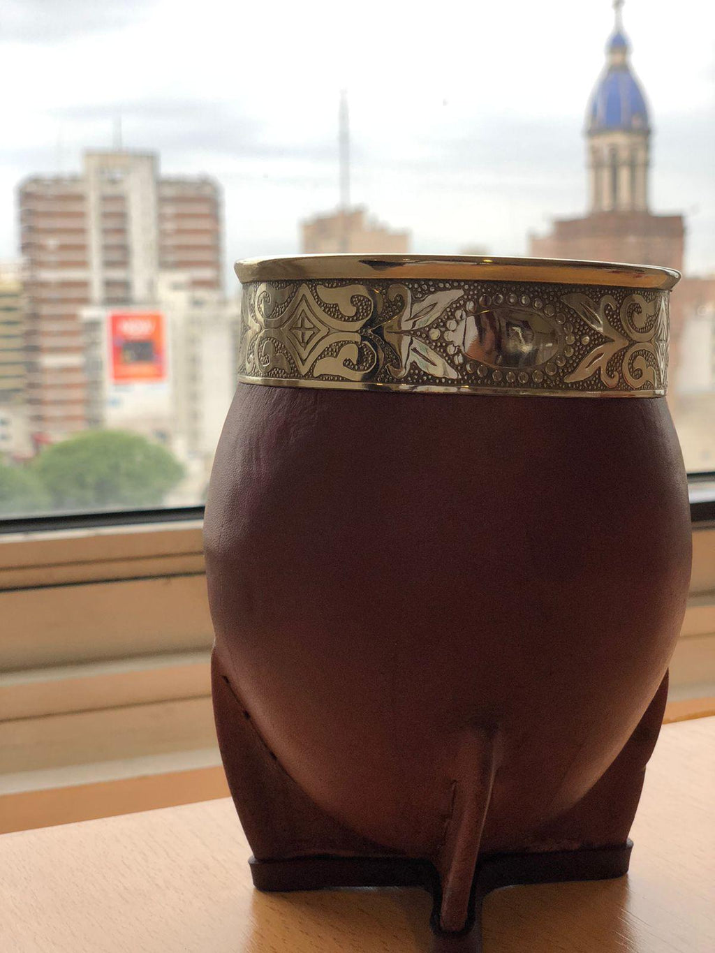 Mate Imperial Bordó Acero Diseño Abstracta