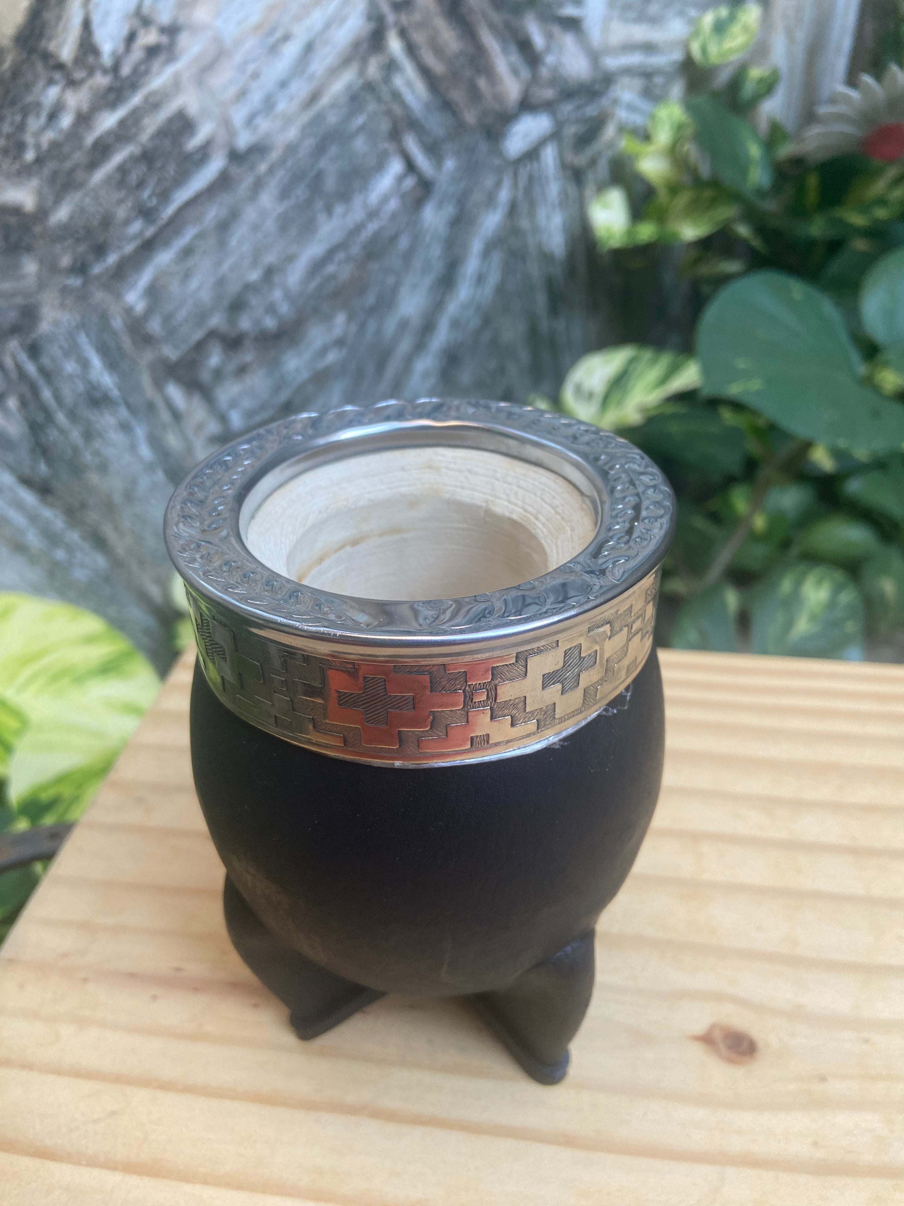 Mate Imperial Cincelado Color Negro Acero Diseño Pampa