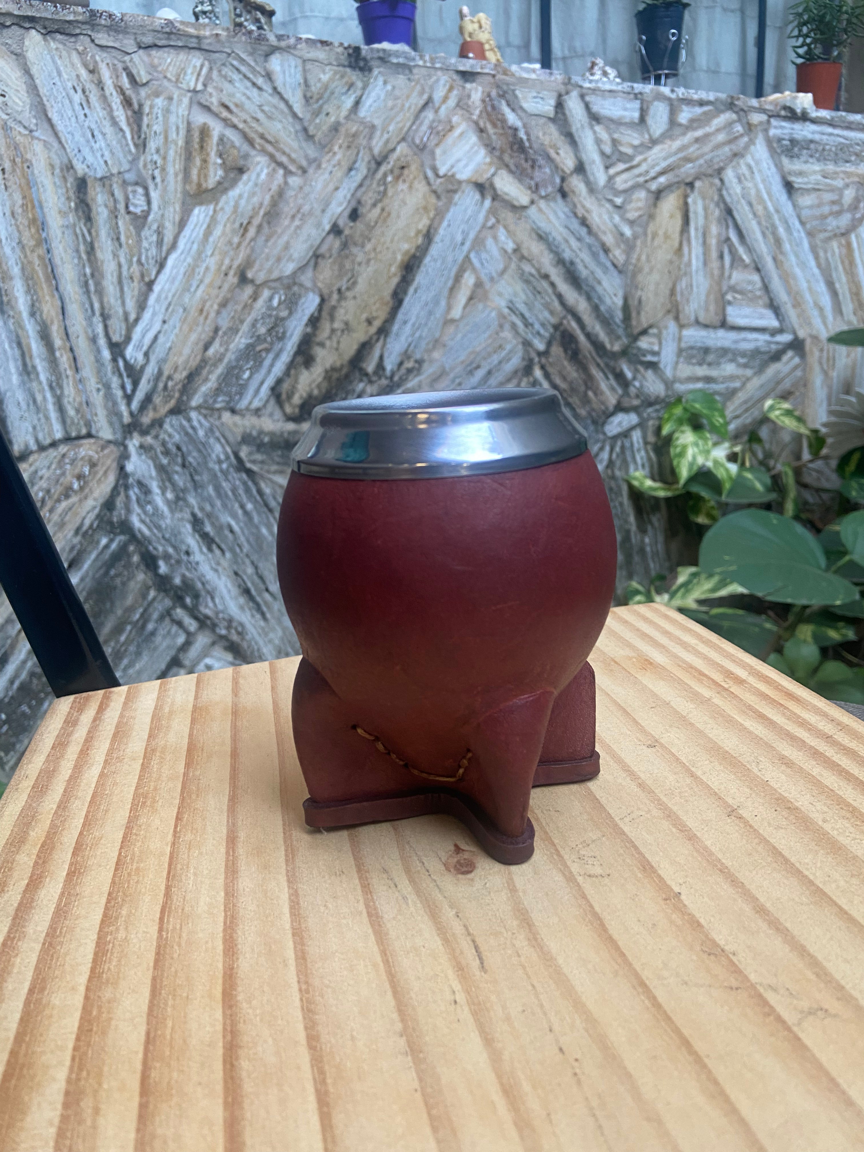 Mate Torpedo Color Bordó Acero