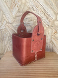 Canasta Premium Cuero Color Roja