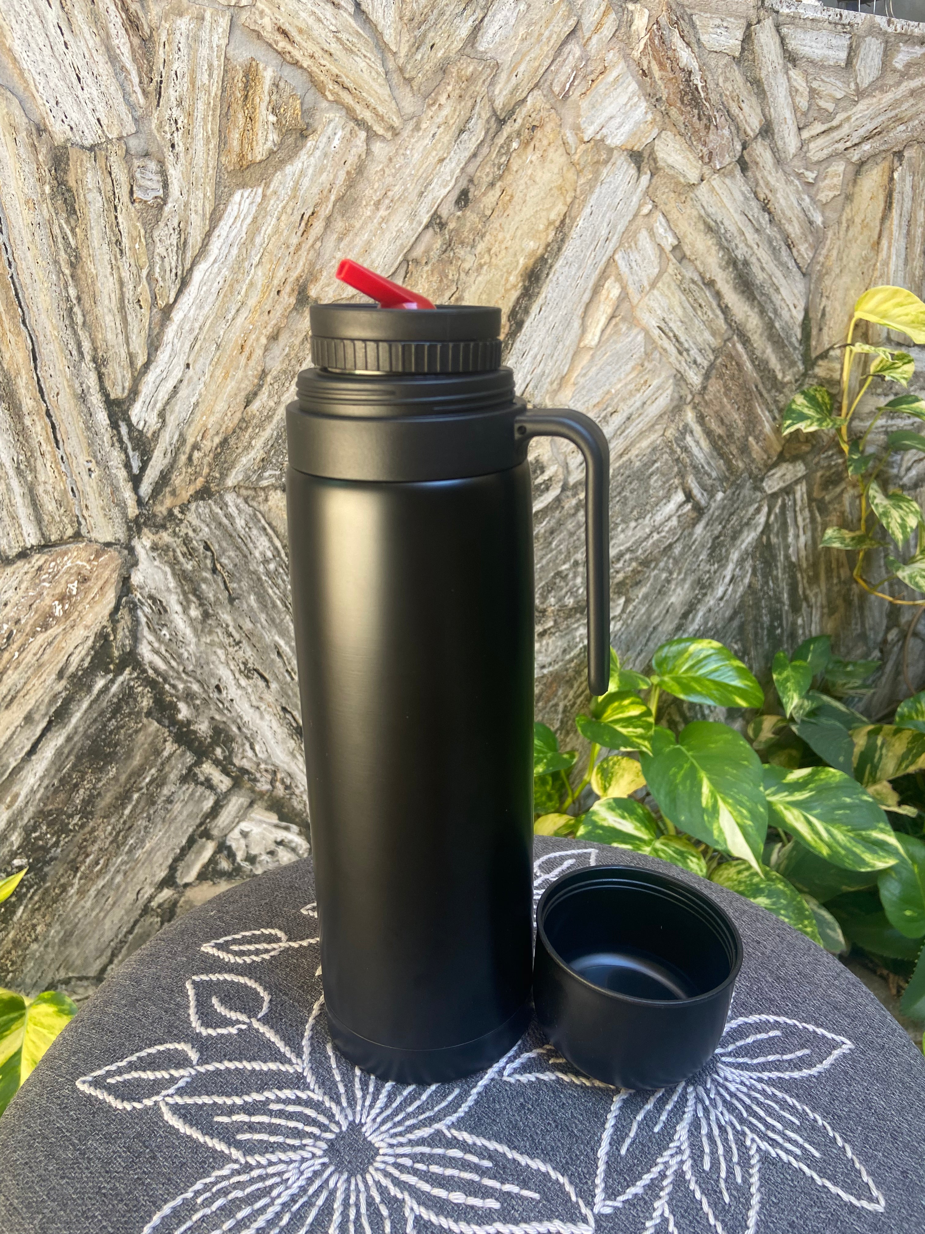 Termo Media Manija Color Negro Acero