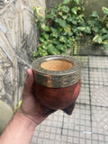 Mate Imperial Alpaca Cincelada Color Marrón Diseño Pampa